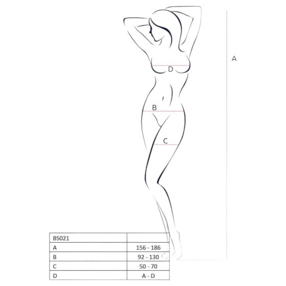 Passion BS021 - Sleeveless, Open Net Bodysuit (White) - S-L