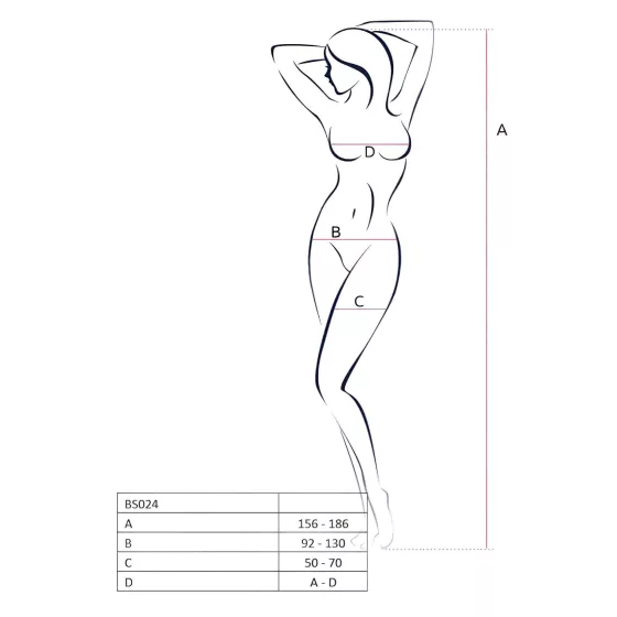 Passion BS024 - Mesh-Heart Lace Set (White) - S-L