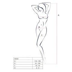 Passion BS032 - Red Fishnet Open-Back Bodysuit (S-L)