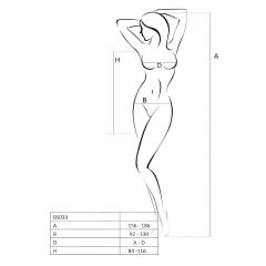 Passion BS034 - Rosy Vine Fishnet Set (Black) - S-L