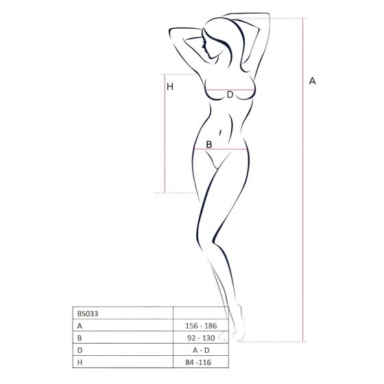 Passion BS034 - Rosy Vine Fishnet Set (Black) - S-L