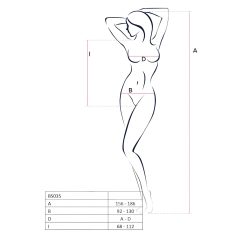   Passion BS035 - Strappy Open Net Bodysuit (Black) - Sizes S-L