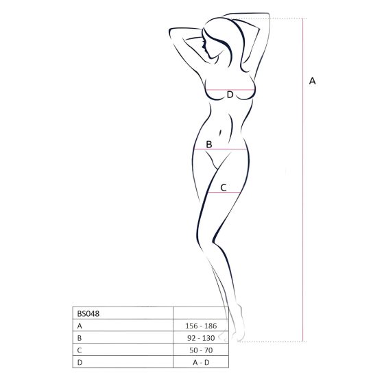 Passion BS048 - White Open-Net Bodysuit with Neck Strap (S-L)