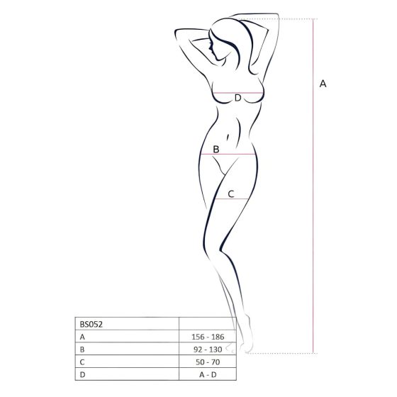 Passion BS052 - Open Mesh Bodysuit (Black) - Sizes S-L