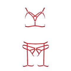   Passion Magali - decorative body harness set - 3 pieces (red)