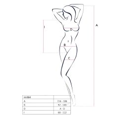 Passion BS064 - Open Net Bodysuit (Black) - Sizes S-L