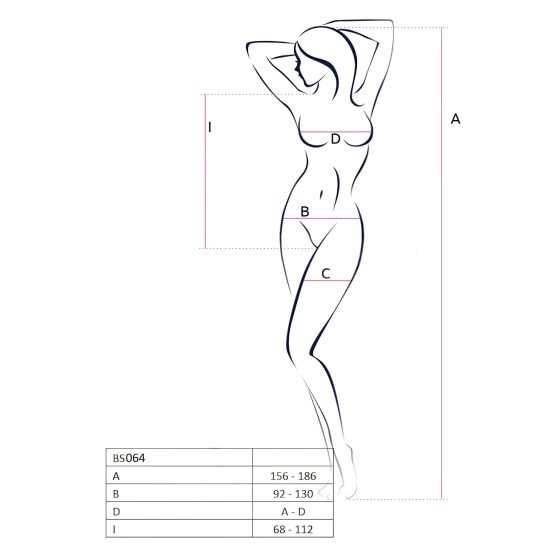 Passion BS064 - Open Net Bodysuit (Black) - Sizes S-L