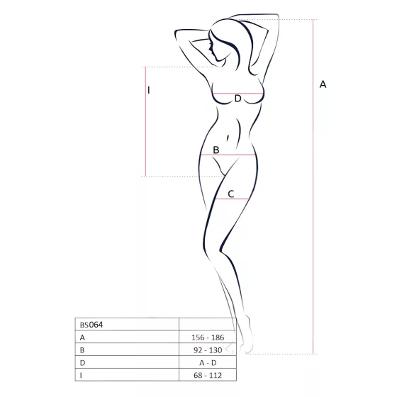 Passion BS064 - open black fishnet bodysuit (S-L)