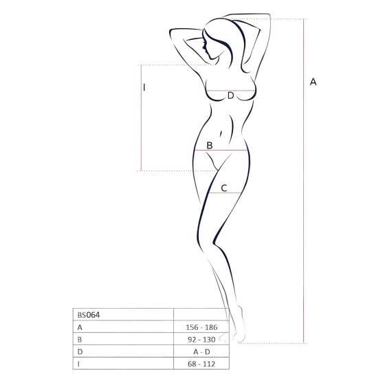 Passion BS064 - Open Mesh Bodysuit (White) - Sizes S-L