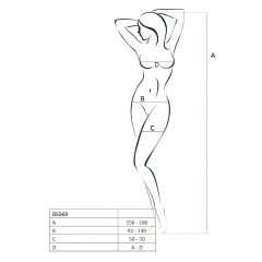 Passion BS069 - White Decorated Open Fishnet Bodysuit (S-L)