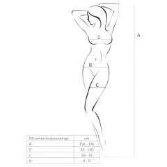   Passion BS077 - Long-Sleeve Mesh Jumpsuit (Black) - Sizes S-L