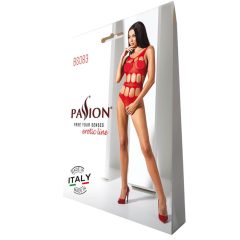 Passion BS083 - Red Lace Open-Back Bodysuit (S-L)