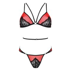 Passion Peonia - bra set (red and black)