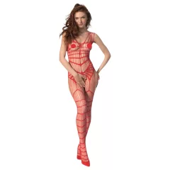 Passion BS102 - open red fishnet bodystocking (S-L)