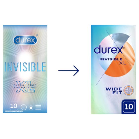 Durex Invisible XL - Extra Large Condoms (10 Pack)