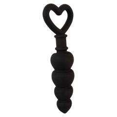 Magic Shiver Heart-shaped anal dildo with pearls (black)