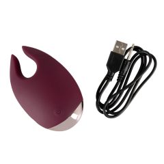   Feel the Magic Shiver - rechargeable clitoral vibrator (burgundy) - in a pouch