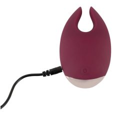   Feel the Magic Shiver - rechargeable clitoral vibrator (burgundy) - in a pouch
