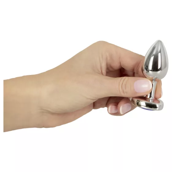 Magic Shiver - Metal Anal Plug with Blue Gem