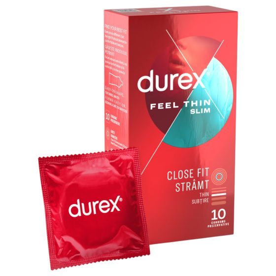 Durex Feel Thin Slim Fit - Ultra-Sensitive Condoms (10 Pack)