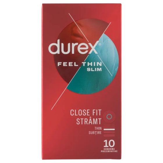 Durex Feel Thin Slim Fit - Ultra-Sensitive Condoms (10 Pack)