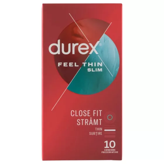 Durex Feel Thin Slim – Ultra Thin Condoms for a Natural Feel (10 pack)