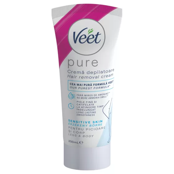 Veet Pure - Hair Removal Cream for Legs & Body - Sensitive Skin (200ml)