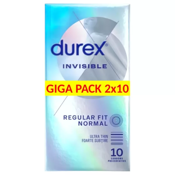 Durex Invisible Regular Fit - Ultra-Thin Condoms (2x10 pack)