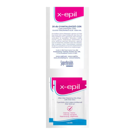 X-Epil - Wax Strips (20 pcs) + Oil Wipes (2 pcs)