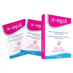 X-Epil - Post-Waxing Oil Wipes (4 Pack) - Aloe Vera