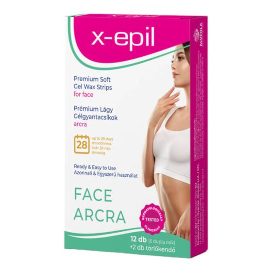 X-Epil ready-to-use premium gel resin strips (12pcs) - for face