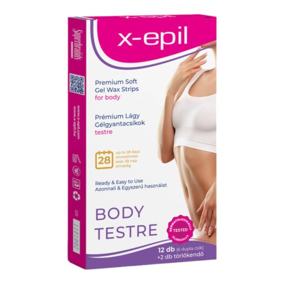 X-Epil - ready-to-use premium gel resin strips (12pcs) - for body
