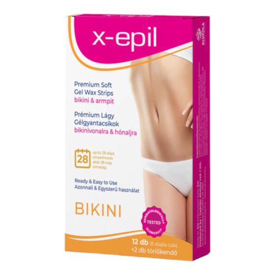 X-Epil - ready to use premium gel resin strips (12pcs) - bikini/underwear