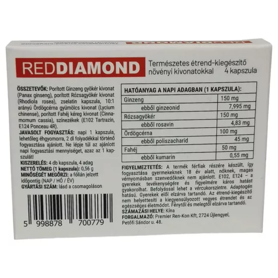 Red Diamond - Natural Dietary Supplement for Men (4-pack)