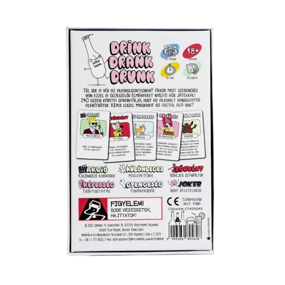 Drink Drank Drunk Party Game - Fun Drinking Accessory (Hungarian Edition)