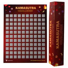   100Moments 100 Kama Sutra Challenge - Scratch-Off Sex Position Poster for Couples - A2