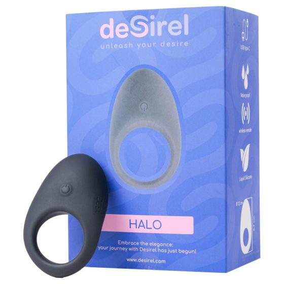 Desirel Halo - Smart Vibrating Penis Ring (Black)