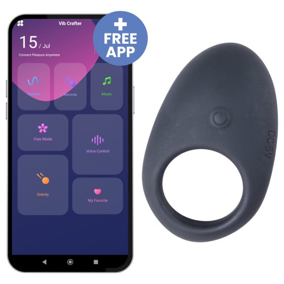 Desirel Halo - Smart Vibrating Penis Ring (Black)