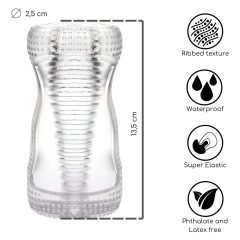   Desirel Vertigo – Ribbed Interior Masturbator (Transparent)