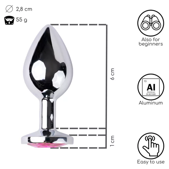 Desirel Pink Jewel S - Silver-Pink Anal Plug