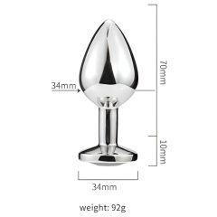 Desirel Pink Jewel M - anal plug (silver-pink)