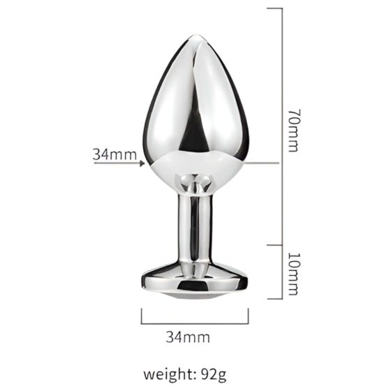 Desirel Pink Jewel M - anal plug (silver-pink)