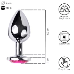 Desirel Pink Jewel L - Anal Plug (Silver-Pink)
