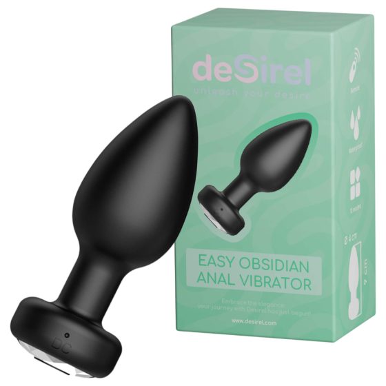 Desirel Easy Obsidian - rechargeable, remote-controlled anal vibrator (black)