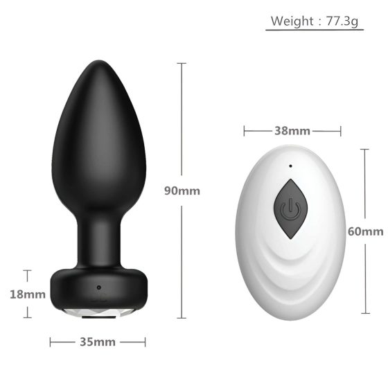 Desirel Easy Obsidian - rechargeable, remote-controlled anal vibrator (black)
