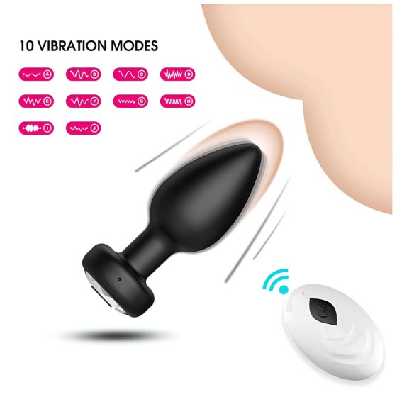 Desirel Easy Obsidian - rechargeable, remote-controlled anal vibrator (black)