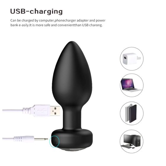 Desirel Easy Obsidian - rechargeable, remote-controlled anal vibrator (black)