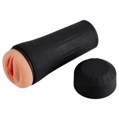   Desirel True Touch - Lifelike Vibration Pleasure Sleeve (Natural-Black)