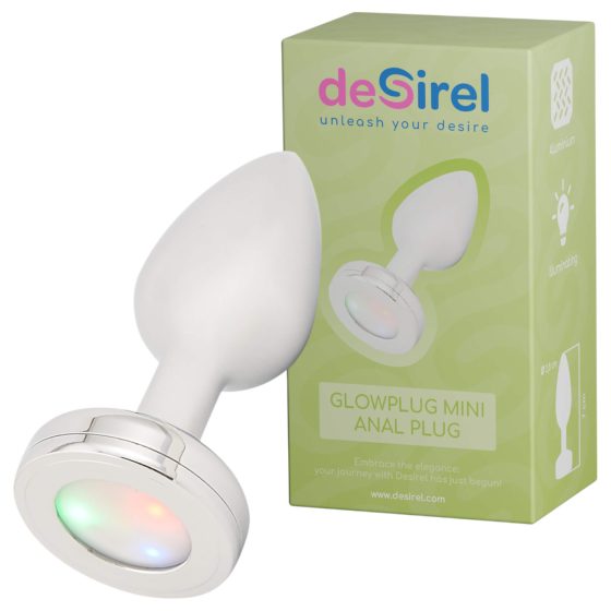 Desirel GlowPlug - Illuminating Anal Plug - Small (Silver)