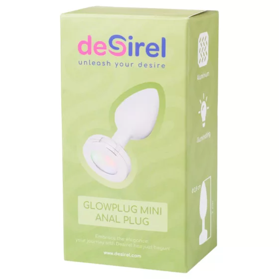 Desirel GlowPlug - Illuminating Anal Plug - Small (Silver)